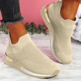 thumbnail image 2 of Siilsaa Comfortable Shoes for Women Breathable Soft Slip On Sneakers Comfort Mesh Up Stretch Sneaker Walking Shoes Beige,8.5, 2 of 5