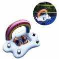 thumbnail image 1 of Portabebidas inflable con nube de arcoíris, portabebidas inflable con flamenco, barra flotante para piscina con 4 orificios para bebidas, accesorio de spa, 1 of 5