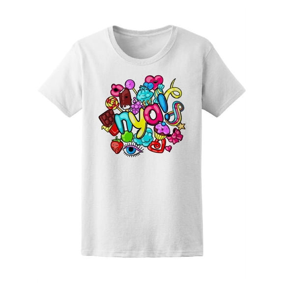 Kawaii Nya With Sweets And Candy Tee Women's -Image by Shutterstock