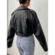 thumbnail image 5 of -Chaqueta corta de piel sintética para mujer, abrigo negro con cremallera y cinturón, ropa de calle para motorista, novedad de primavera, 5 of 5