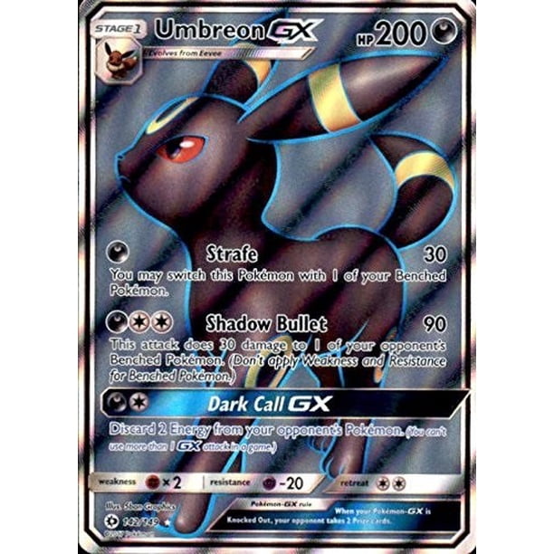 Umbreon-GX - 142/149 - Full Art Ultra Rare - Pokemon Sun & Moon