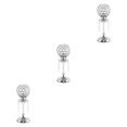 thumbnail image 1 of Wweixi Luxury Crystal Candle Holder Pillar Candlestick Ceremony Stand Decor Table Silver L 3Set, 1 of 6