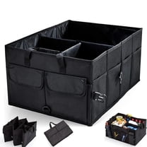 Beteliva Trunk Storage Organizer, Collapsible Container for Car Sedan or SUV, Black
