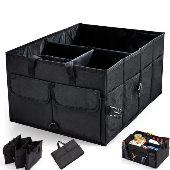 Beteliva Trunk Storage Organizer, Collapsible Container for Car Sedan or SUV, Black