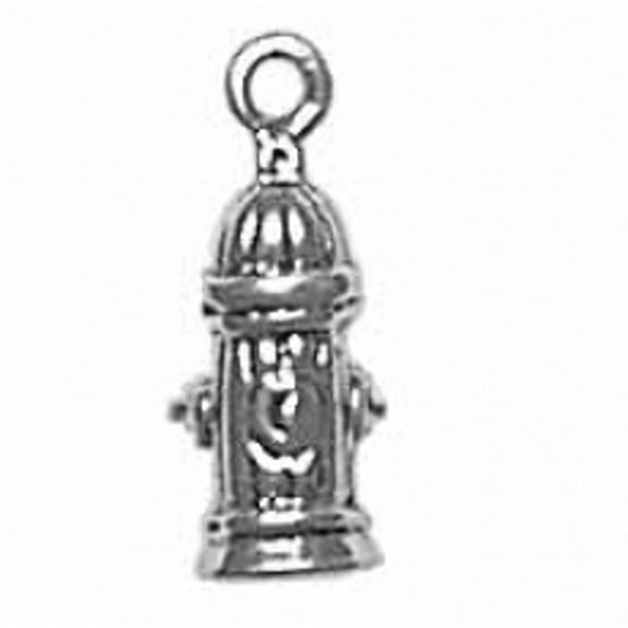 Sterling Silver 16" .8mm Box Chain Fire Hydrant Pendant Necklace