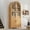 Natural Arched Pantry Cabinet+ MDF, variant on K&K 71" Tall Arched Kitchen Pantry Cabinet with Door Shelves, Farmhouse Kitchen Storage Cabinet with Open & Adjustable Shelves, Hidden Drawer & Glass Door, Cupboard for Kitchen, Dining Room, White