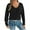Black, variant on Crochet Knit Sweaters for Women Long Sleeve Pullover V Neck Lightweight Tops Black S