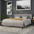 thumbnail image 4 of BizChair Quilted Tufted Upholstered King Size Headboard in Light Gray Fabric, 4 of 11