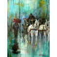 thumbnail image 2 of Zakrynycny, Viktor 25x32 Gold Ornate Wood Framed with Double Matting Museum Art Print Titled - In the Rain in Vienna, 2 of 4