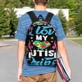 thumbnail image 4 of Lukts I Love My Autism Pattern 15 Inch Student Backpack, Waterproof Laptop Backpack with Adjustable Shoulder Straps, Lightweight Travel, Campus Backpack, Unisex, 4 of 6