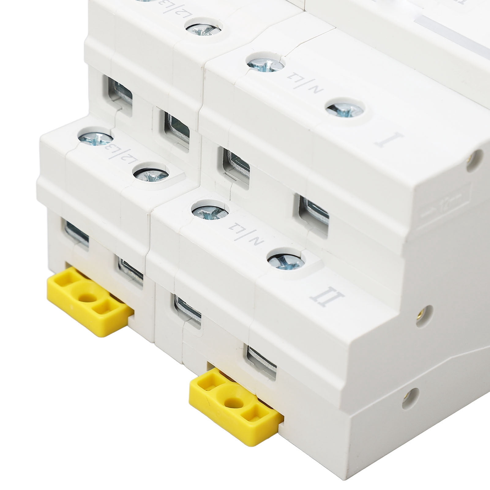 4P Dual Power ATS Transfer Switch, 63A Quick Response PC Changeover Switch for 110VAC Systems, Automatic Transfer Switch with High Reliability and Fast Response Time