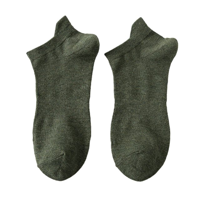 CSChome Solid Color Boat Socks Men Boat Low-cut Shallow Solid Color High Elasticity Slip Soft Sweat-absorption Shrink Sports Short