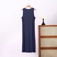 thumbnail image 5 of QIbmong Sleeveless Nightgowns for Women Henley Neck Maxi Summer Dress Casual Comfy Loose Fitted Loungewear(XXXXL,Navy), 5 of 7
