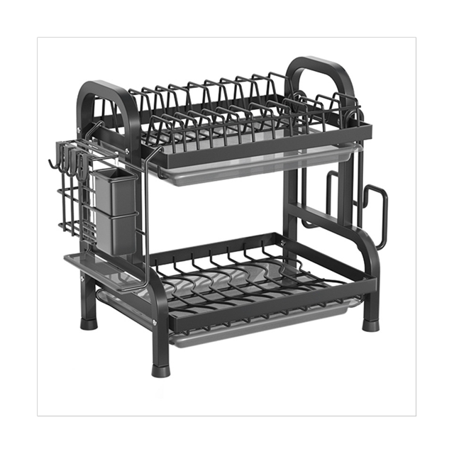 Dish Drying Rack -Multifunctional Dish Rack, Rustproof Kitchen Dish Drying Rack with Drainboard & Utensil Holder
