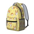 thumbnail image 2 of Corgi and Bone Yellow Pattern Backpack for School, Cute School Bag with Adjustable Shoulder Straps and Padded Back, 15.3"x11"x6.7", 2 of 5