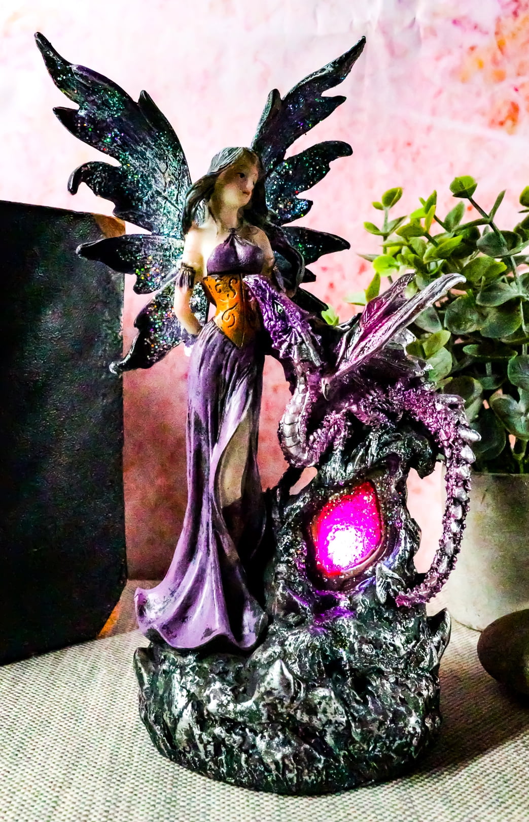 purple fairy statue