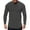 Dark Gray, variant on Men's Long Sleeve Curved Hem T-Shirt - Solid Color, Round Neck, Stretch Fabric for Casual & Sports Wear