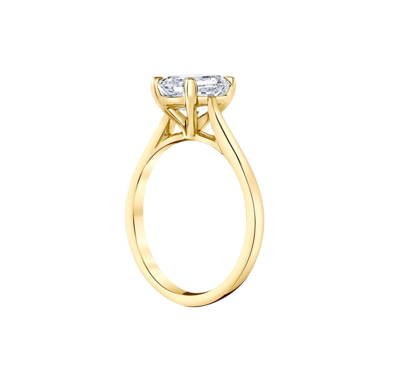 Cora Jewellery 2CT Round Moissanite Ring, Solitaire Engagement Ring for Women, 14K Yellow Gold, 10 US
