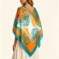 thumbnail image 4 of UJNDER Women's Silk-like Satin Handkerchief Square Scarf Elegant Versatile Styling Wrap with Soft Shine for Adult Daily Wear Scarf for Women,Green_002,One Size, 4 of 6
