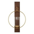 thumbnail image 3 of Kate and Laurel Maxfield Wall Sconce Candle Holder, 23-3/4"H x 13"W x 5-1/2"D, Walnut Brown, 3 of 8