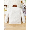 thumbnail image 3 of Arvbitana Little Girls Christmas Plush Sweater Long Sleeve Reindeer Pattern Knit Fuzzy Pullover Jumper Tops Toddler Kids Crew Neck Knitwear Casual Clothes 4T 5T 6T 7T, 3 of 8
