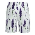 thumbnail image 6 of Kdxio Lavender Flowers Pattern Mens Casual Shorts - Drawstring Summer Beach Sports Shorts for Men, 6 of 9