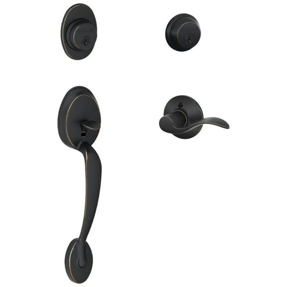 Schlage F62-Ply-Acc-Lh Plymouth Double Cylinder Sectional Handleset - Bronze