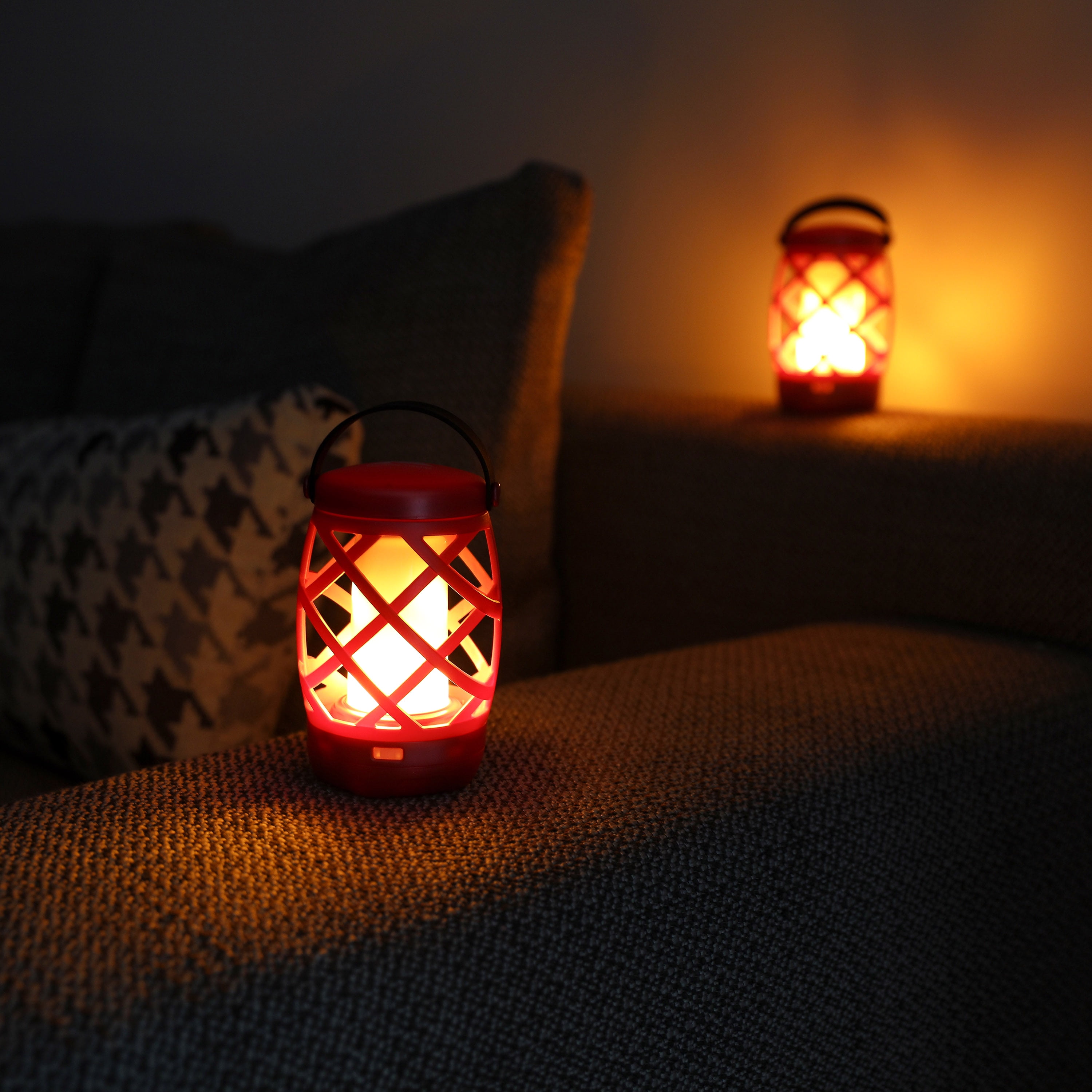 (3 pack) Ozark Trail Flame Light LED Lantern, 100 Lumen, 2 Pack, Red