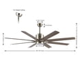 thumbnail image 3 of JONATHAN Y Octo 66" 1-Light Contemporary Industrial Iron/Plastic Mobile-App/Remote-Controlled 6-Speed Ceiling Fan with Integrated LED Light, Nickel/Gray Wood Finish, 3 of 8