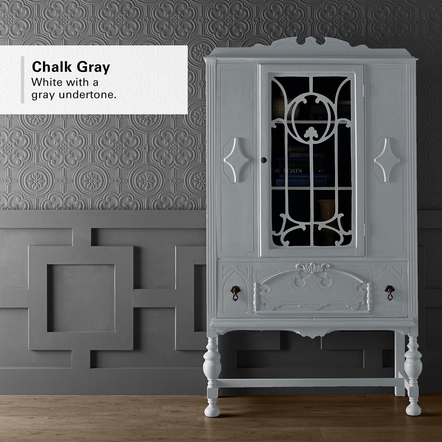 KILZ Chalk Style Paint, Interior, Ultra Flat, Chalk Gray, 1 Quart