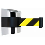 Tensabarrier Belt Barrier,Chrome,Belt Yellow/Black 897-15-S-1P-NO-D4X-C