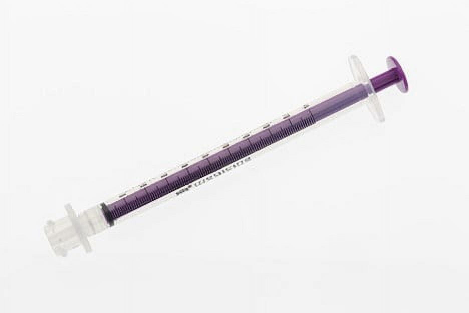 ENFit® Reusable Sterile Low Dose Syringe with O-Ring - 1ml. (20-pack, Individually Packaged, Purple Plunger, DEHP/Latex Free)
