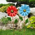 thumbnail image 5 of XiYing Metal Garden Flower Stake | Blue Sunflower Outdoor Decor | Rust-Proof Iron Courtyard Decoration | Easy 3-Part Assembly | Lifelike Spring Ornament for Yard, Garden, Patio, 5 of 7