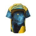 thumbnail image 5 of KLL Stylish Yellow Dog Print Men's Shirt Short Sleeve Button Down Summer Cuba Beach Shirts- 3X-Large, 5 of 5