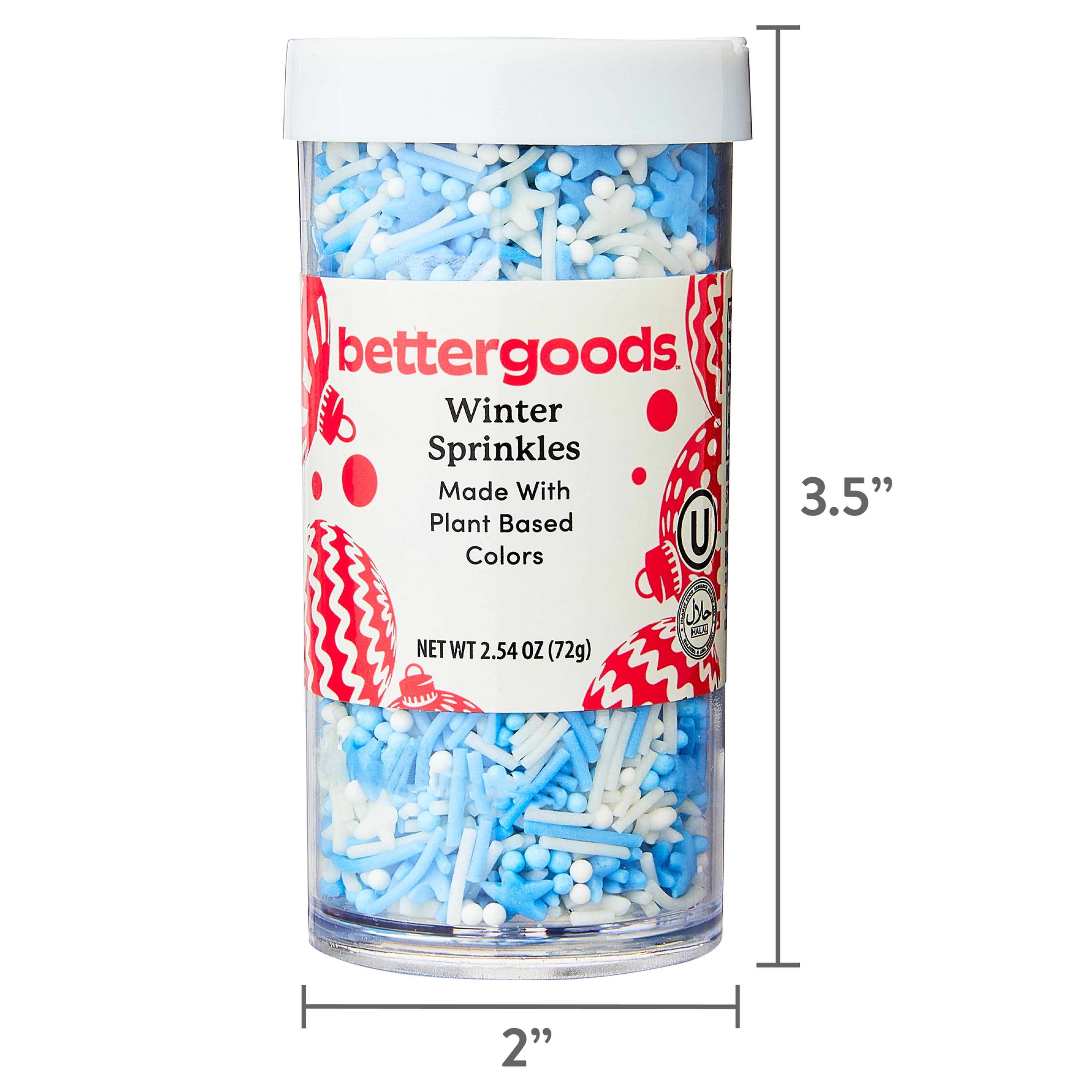 bettergoods Winter Sprinkles Blue and White, 2.54 oz