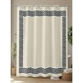 thumbnail image 4 of Shower Curtains for Bathroom-36"x72", Greek Geometric Key Pattern Waterproof Bath Curtain Grommet Shower Curtain Set with Hooks, Minimalist Twist Line on Beigh Washable Bath Accessories, 4 of 6