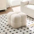 thumbnail image 3 of Zesthouse 20.9″ Wide Linen Ottoman, Modern Foot Stool, Square Upholstered Tufted Ottoman Coffee Table, Extra Seating for Living Room Bedroom, Beige, 3 of 11