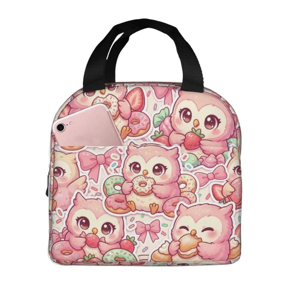 Cute Owls Insulated Lunch Bag Reusable Lunch Box Women Men,Cooler Thermal Meal Tote For Picnic Office Work Travel