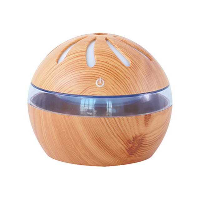 Ohufall 300Ml Small Humidifier Creative Windmill Wood Grain Device Colorful Night Atomizing Aromatherapy Oil Diffuser Cool Mist Tool Home Goods