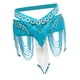 thumbnail image 1 of Falda de cadera con borlas para danza del vientre, bufanda de cristal para danza, cadena para la cintura, azul cielo Cielo azul, 1 of 8