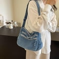 thumbnail image 3 of Bolso de mezclilla Amzufs, grande, para mujer, casual, azul claro, 3 of 8