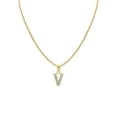 thumbnail image 1 of Precious Stars 14K Or Jaune Zircone Initiale Lettre 'V' Pendentif avec 18" Chaîne Collier, 1 of 5