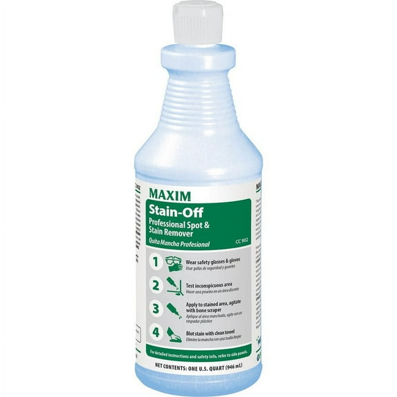 Midlab Stain-Off Professional Spot/Stain Remover - Ready-To-Use Liquid - 32 fl oz (1 quart) - 12 / Carton - Blue | Bundle of 5 Cartons