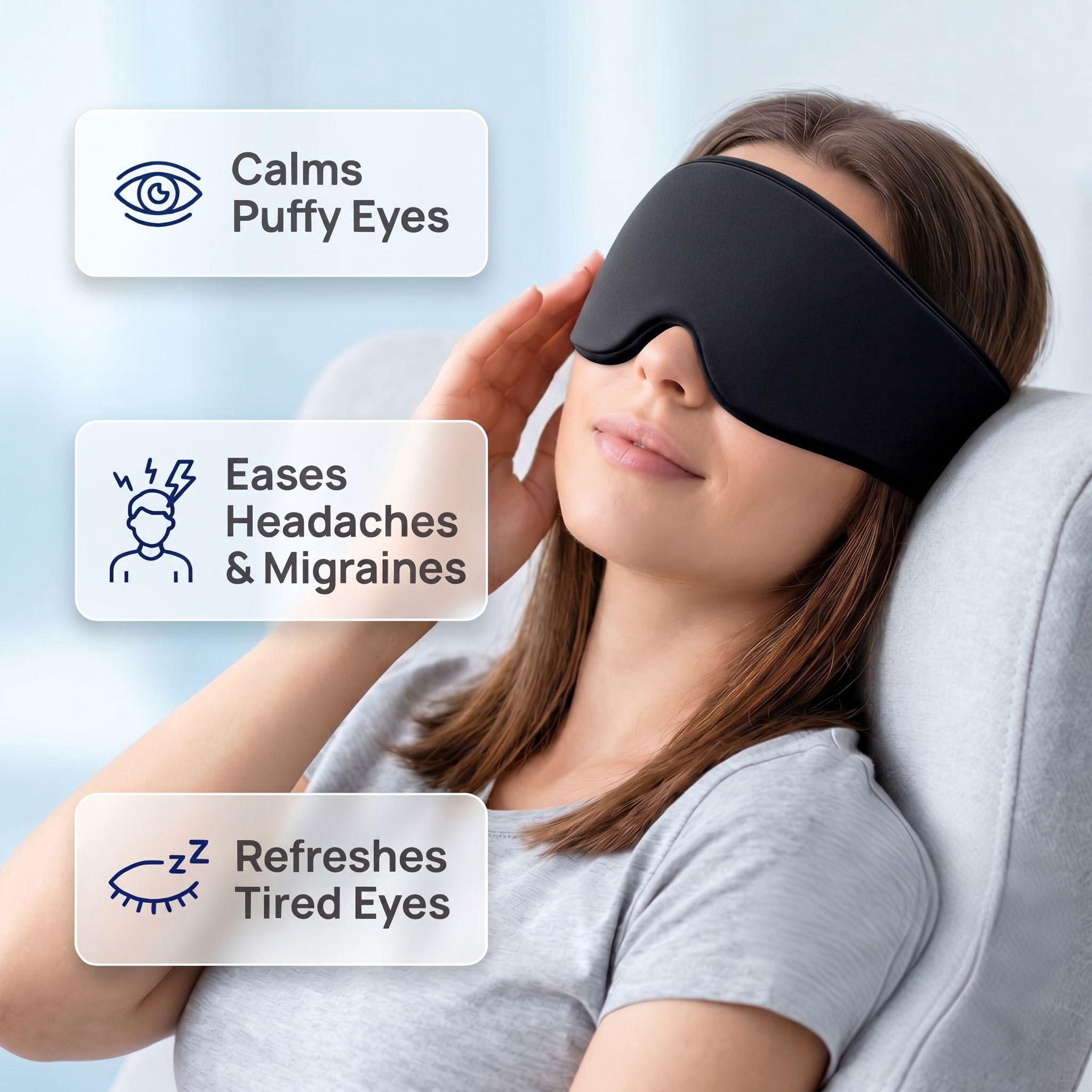 FACEMOON Reusable Cooling Gel Eye Mask, Cold Compress for Puffy Eyes & Dark Circles, Relaxing Sleep Eye Mask