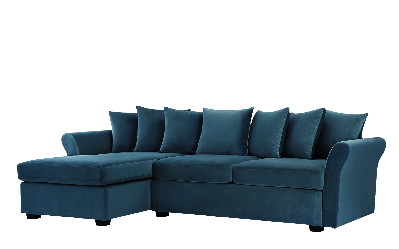 Large Velvet Sectional Sofa, L-Shape Couch with Extra Wide Chaise ...