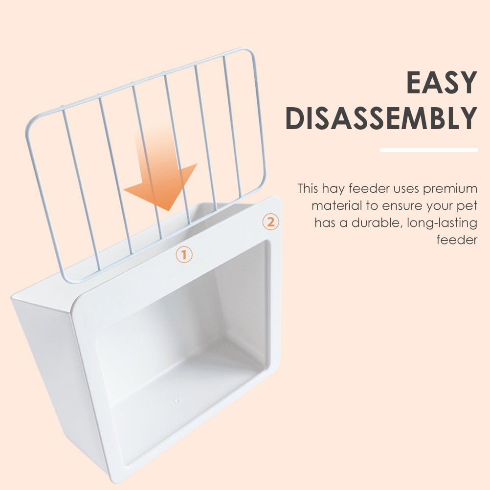 ETEREAUTY Rabbit Hay Storage Holder White Cage Rack for Guinea Pig and Small Pet Feeding