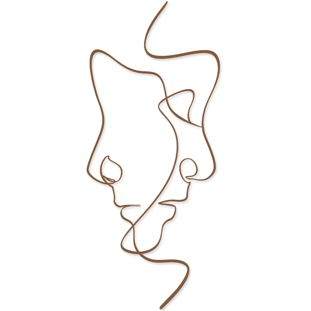 Metal Wall Art Minimalist Facial Line Wall Decor Abstract Iron Wall