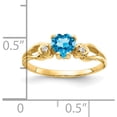 thumbnail image 2 of 14K Yellow Gold 5mm Heart Blue Topaz A Diamond Ring (Size 6) Made In United States y2186bt/a, 2 of 5