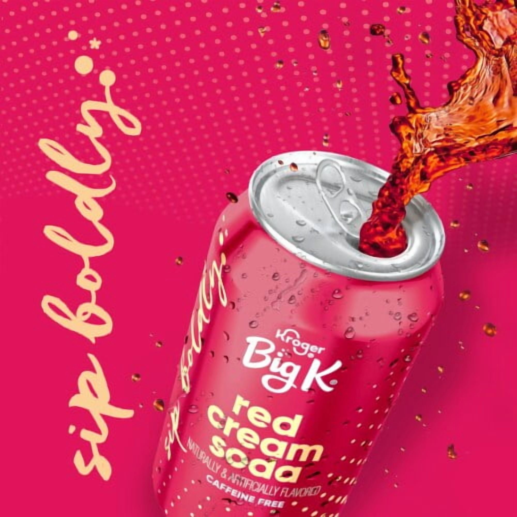 Laube Big K Red Cream Soda, Cherry Vanilla Flavor, 12 fl oz Cans