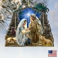 thumbnail image 2 of Designocracy Set of 2 Nativity Glory to God Wooden Christmas Ornaments 5.5", 2 of 5